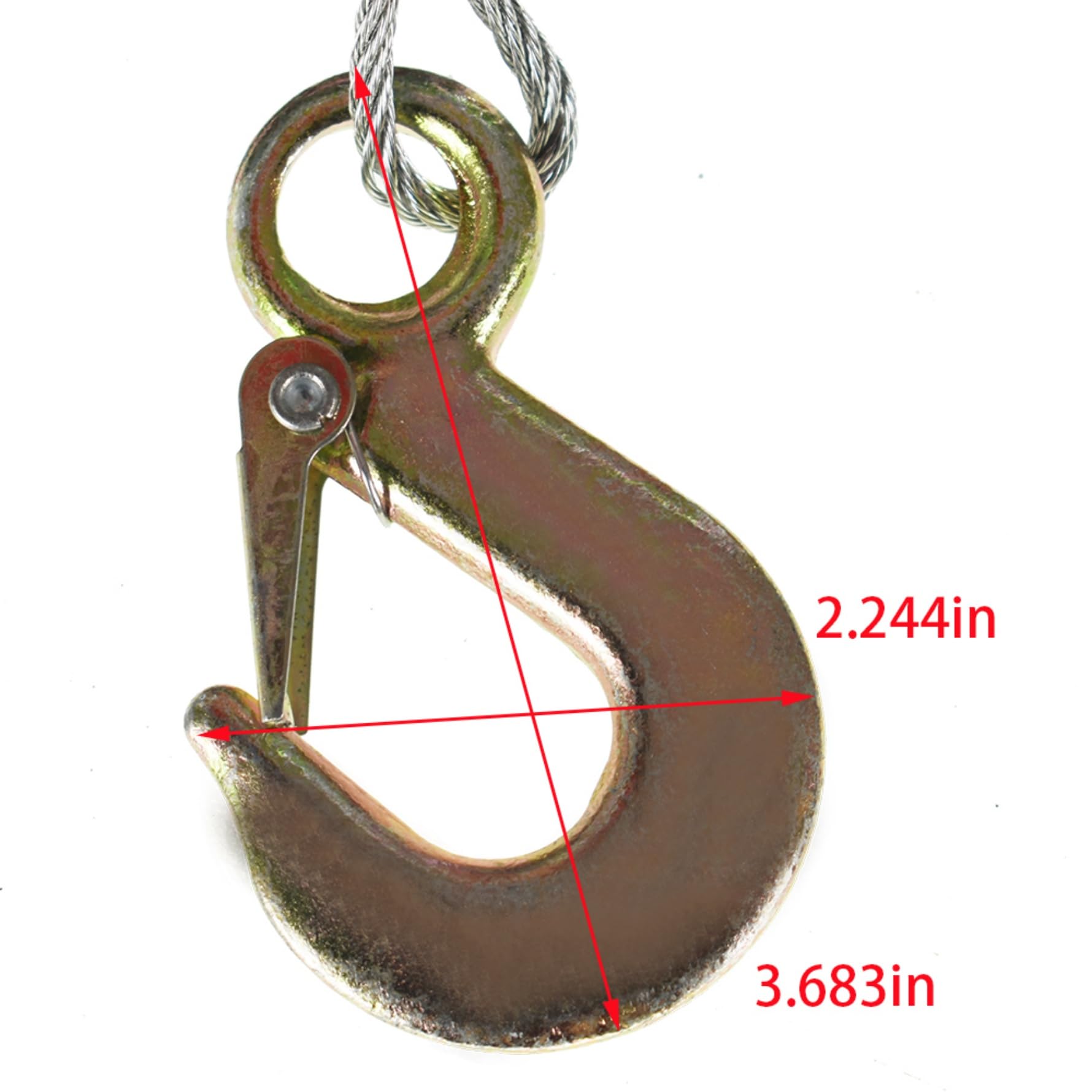 munirater 1Pc Silvery High Carbon Steel Winch Replacement for 1200 lbs Winch with 4.0mm - 10m Rope