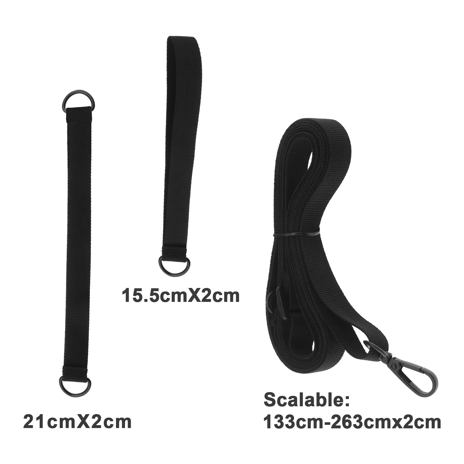 SG Store 4 cinghie fisse paravento per grandi ombrelloni, ombrelloni, adatti per ombrelloni, con vite di bloccaggio, colore nero