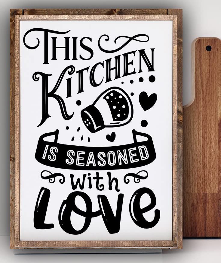 Sawfish® Kitchen is Seasoned with Love Funny Decoration Metal Sign Retro Vintage Wall Plaque Pub Shed Bar Office Man Cave Home Bedroom Dining Room