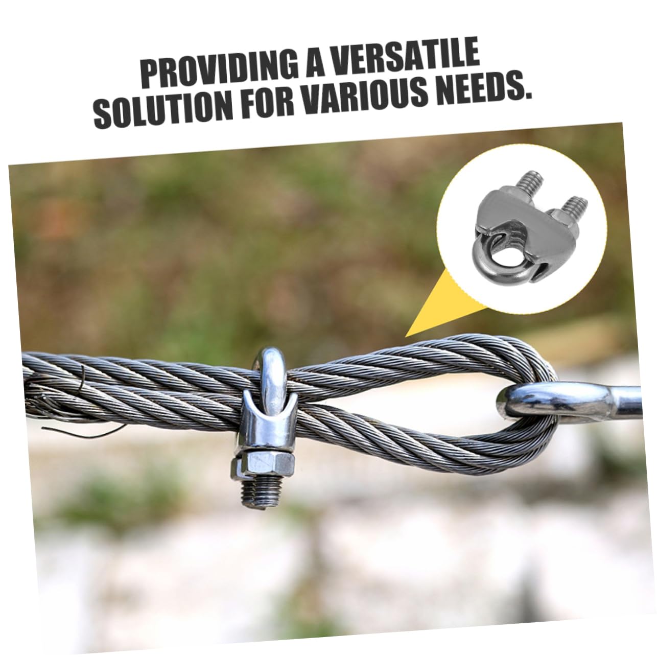 CIYODO 12pcs Rope Clamp Wire Clamps Fixing Wire Clamp Silver Stainless Steel Small Rope Clamps