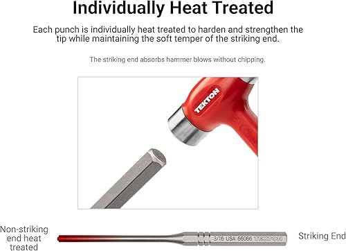 Miniatura 3 de TEKTON Punzón para pasador cilíndrico de 332 pulgadas  66063  Fabricado en Estados Unidos