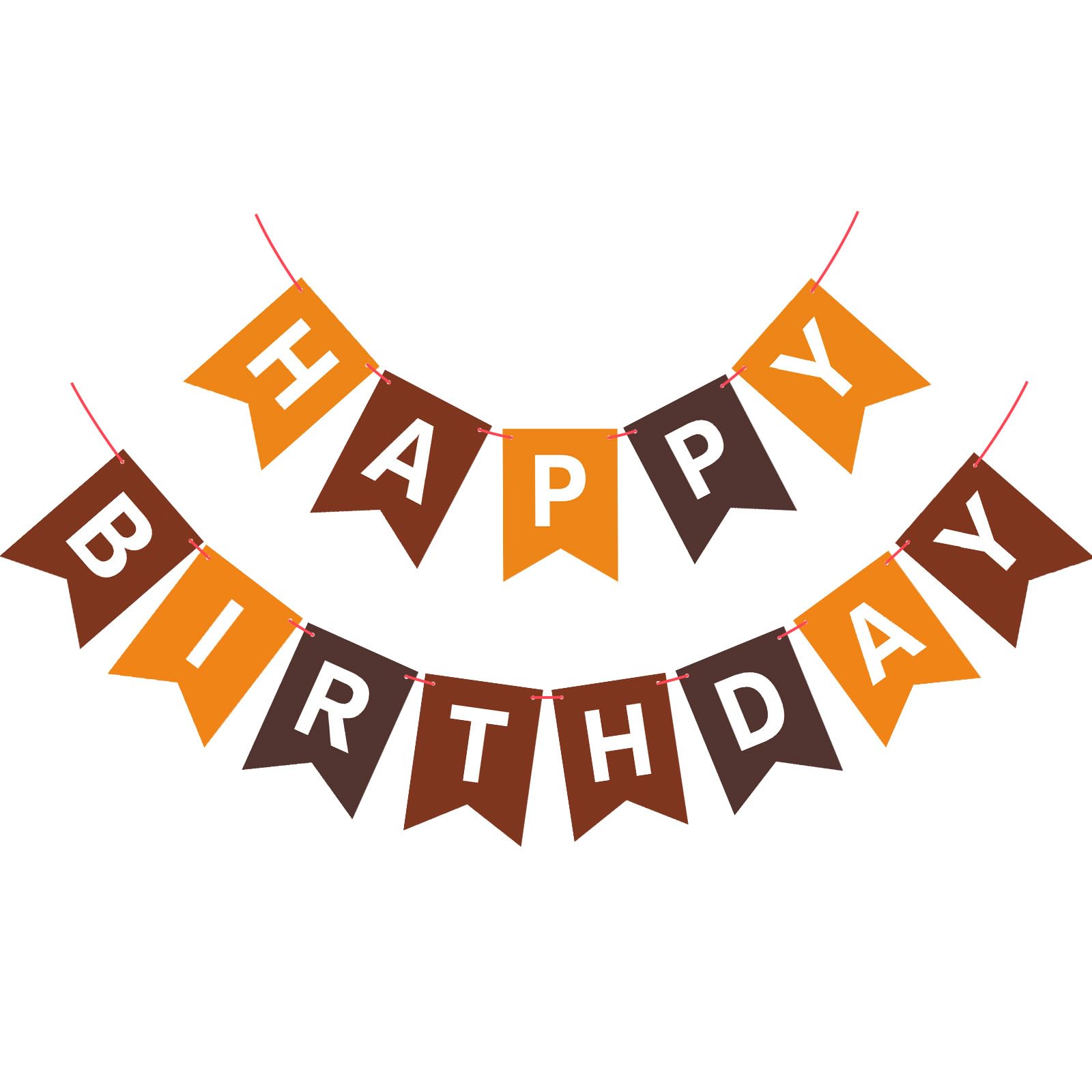 Brown Happy Birthday Banner Sign Birthday Bunting Banner Garland for Kids Girl Woman Birthday Tea Party Decorations Bunting Flag Party Supplies