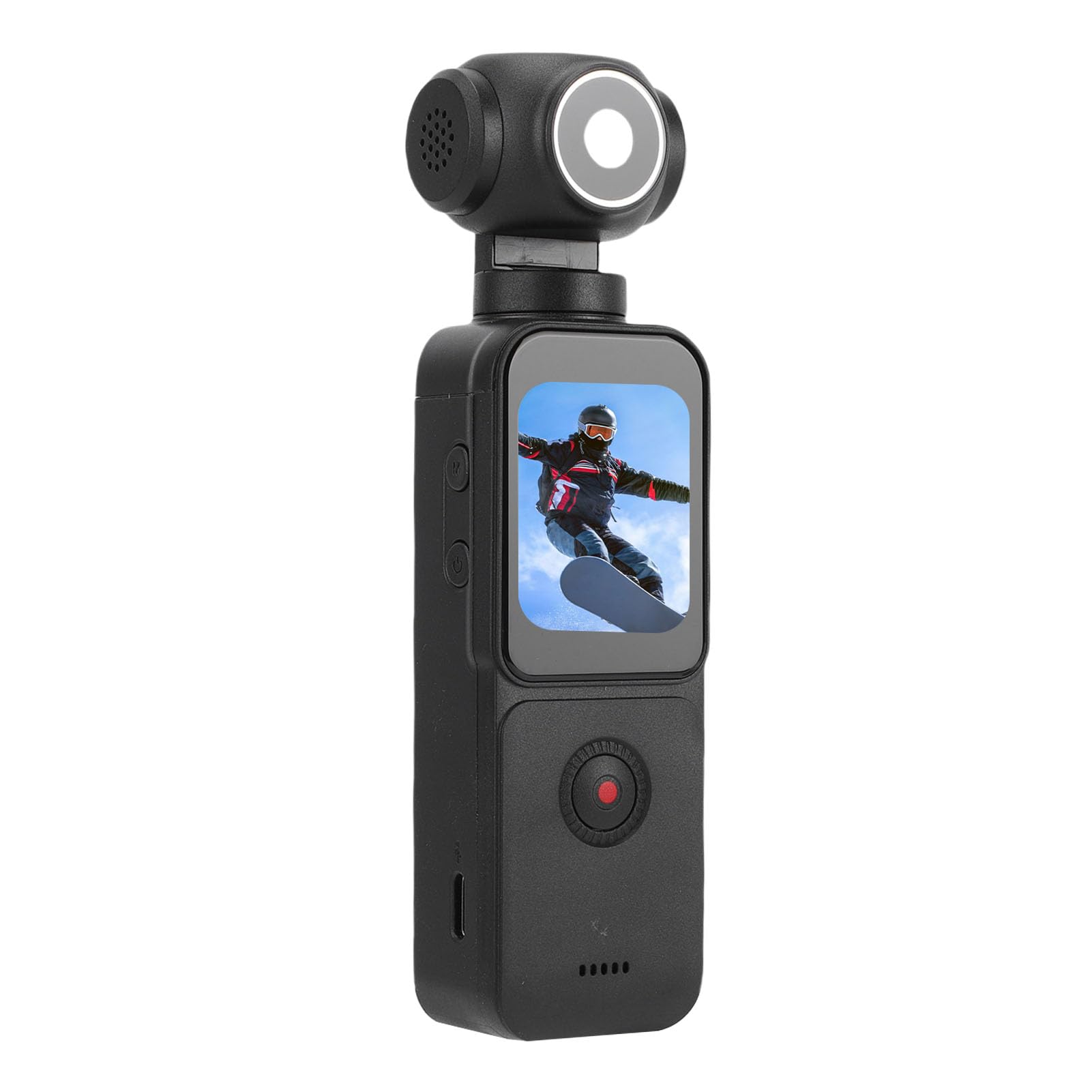 Tosuny Fotocamera Sportiva WiFi 5K, Obiettivo Rotante a 270° con Grandangolo a 150° e Anti-vibrazione EIS, Action Camera con Schermo da 1,69" per Vlog, Ciclismo, Avventure All'aria