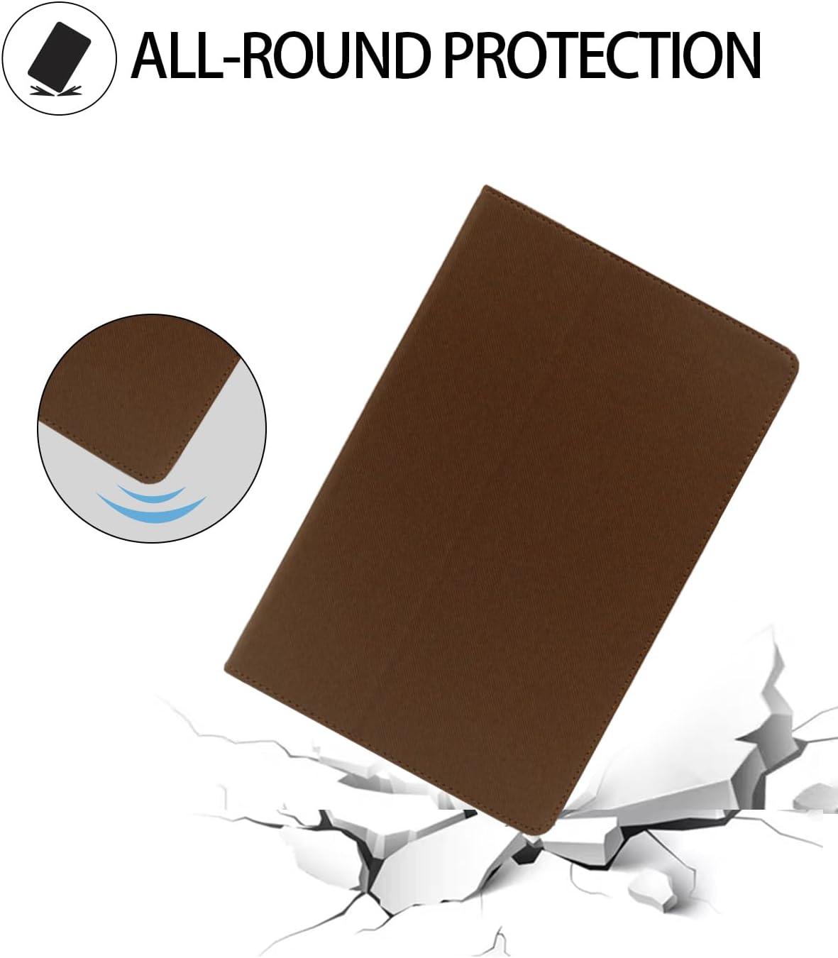 Case for TABWEE T90 Tablet 11 Inch Android 15 Tablet，WUNIAK Premium Leather Business Folio Stand Cover for TABWEE T90 Tablet 11 Inch Android 15 Tablet with Hand Strap for Tablet,Brown