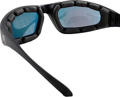 Miniatura 5 de Alpha Omega 1 gafas de sol de espuma acolchada para motocicleta gafas de seguridad Z871 para hombres o mujeres marco negro lentes de espejo rojo