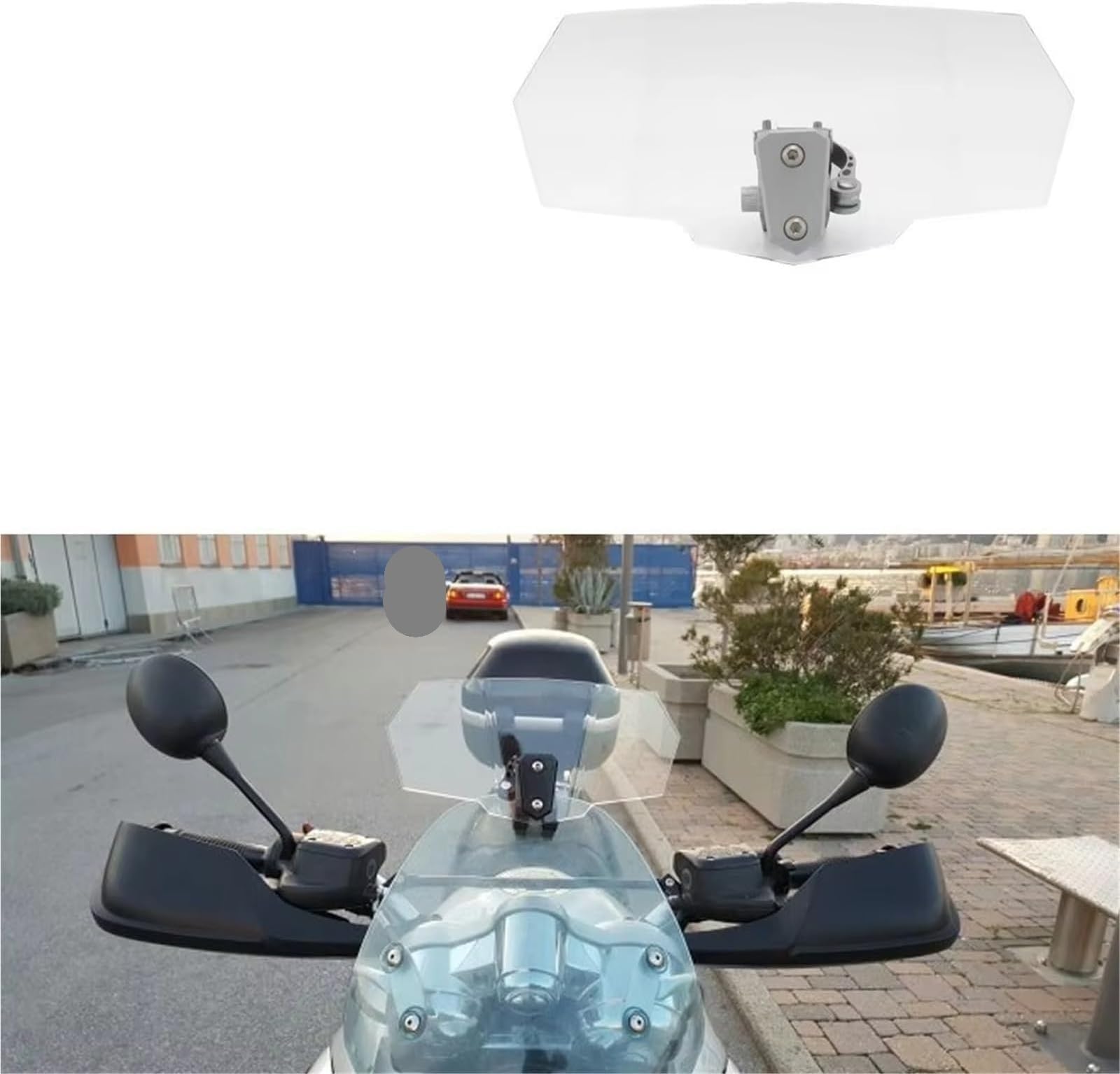 Parabrezza Per Moto Con Clip Rialzata, Regolabile, Estensione Trasparente E Regolabile Parabrezza(A Titanium)
