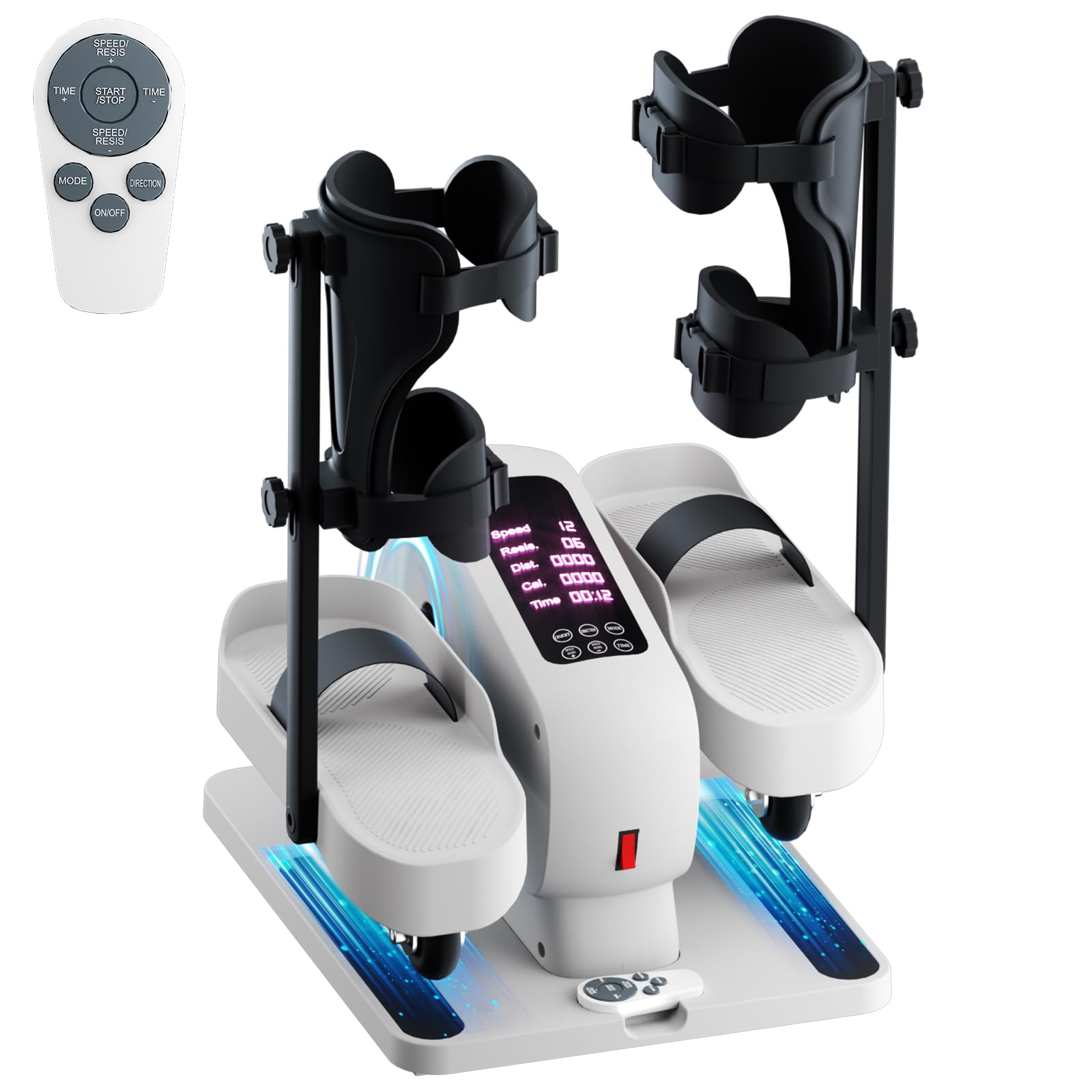 TODO Ellittica Elettrico per Casa, Ellittico Sotto Scrivania con Protezioni gambe, 15 velocità Regolabili & 9 Livelli di Resistenza, Cross Trainer Pedaliera per Anziani con Telecomando e LED Display