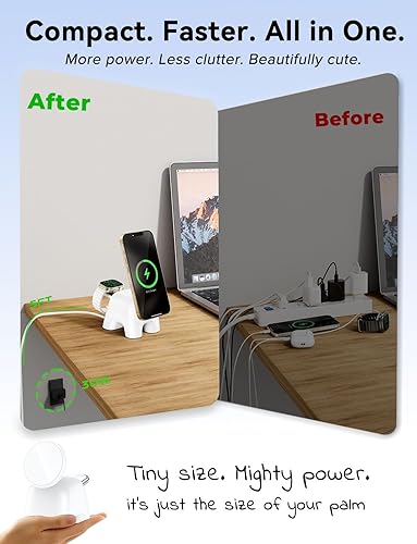 Miniatura 4 de Estación de carga inalámbrica magnética 2025, soporte de cargador ultrarrápido de 15 W para iPhone 17, 16, 15, 14, 13, 12 Pro Max, 5 W para Apple