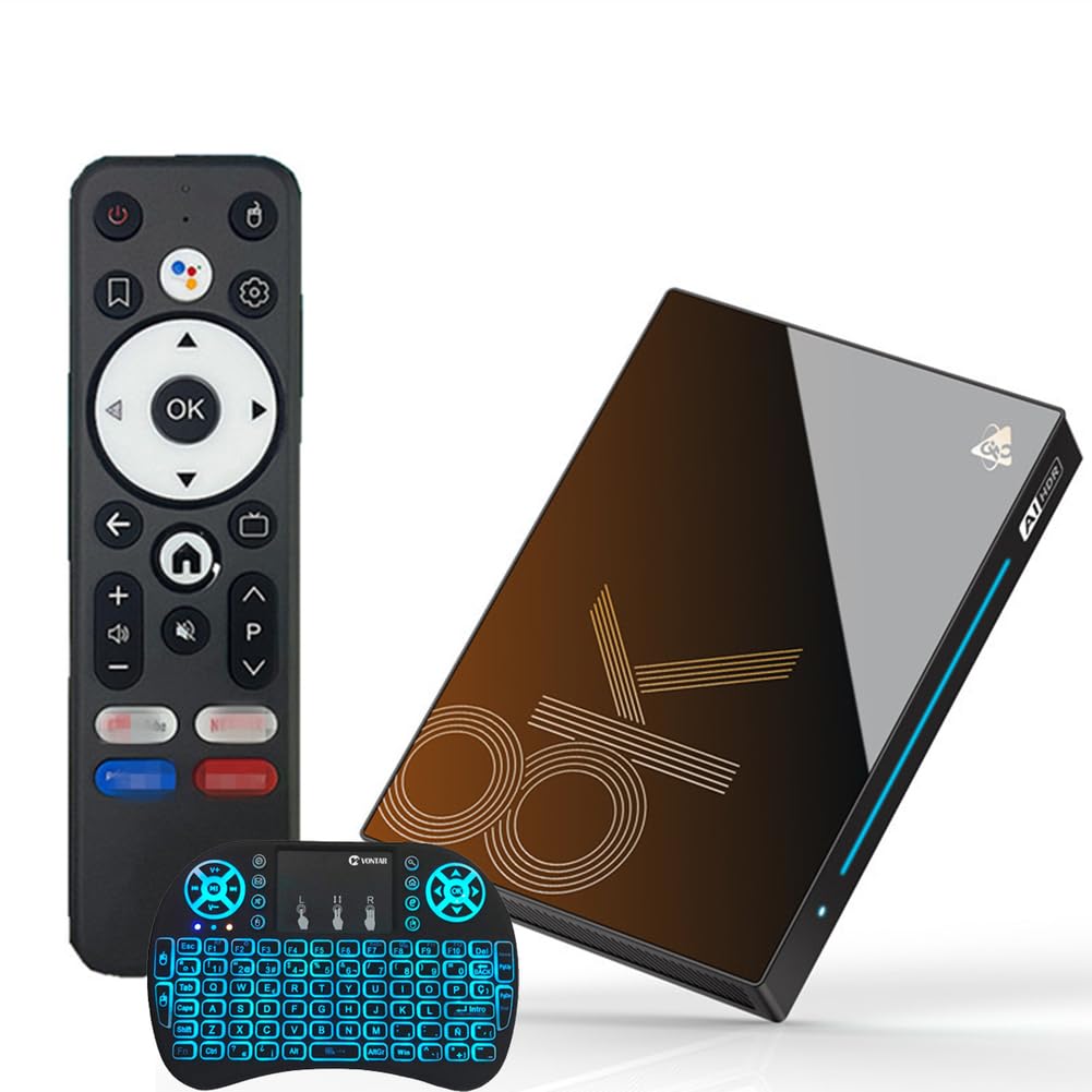 Android 14.0 TV Box 8 GB RAM 128GB Rom, 2025 TV Box Android Wi-Fi 6 2,4 g/5,8G 1000M Ethernet 8K/4K H728 Octa Core BT 5.0 USB 3.0 con Tastiera Mini Wireless,8gb+128gb
