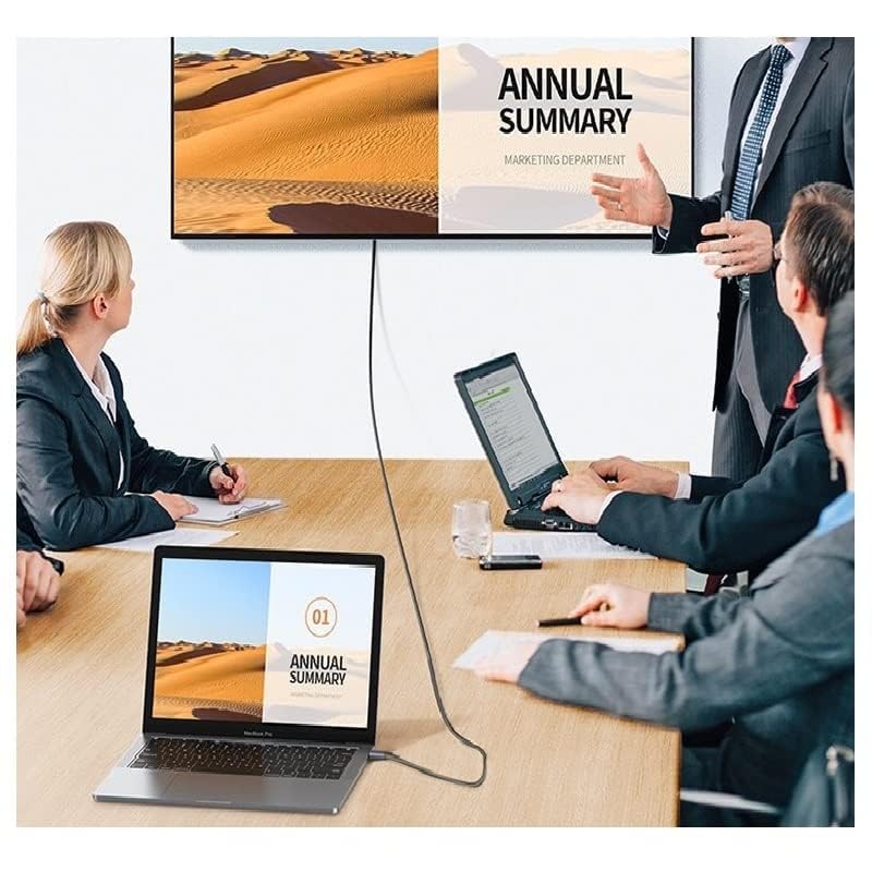 Image of USB C to DisplayPort Cable 8K@60Hz,30Hz,4K 144Hz 120Hz Thunderbolt3 to Displayport Cabl,USB Type C to DP CabIe Thunderbolt3 Compatible with MaKBook (Type C to DisplayPort Cable Adapter)