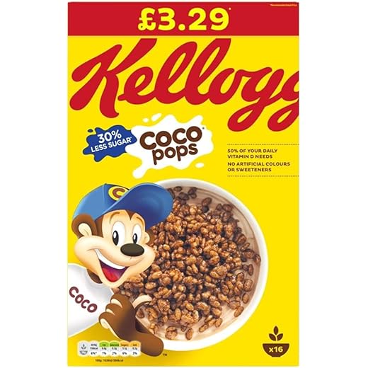 Kelloggs Coco Pops Chocolate Flavoured Cereal, No Artificial Colours, 16 Servings 420 Grams (From USA) Kelloggs Coco Pops Chocolate Flavoured Cereal, No Artificial Colours, 16 Servings 420 Grams (From USA)
