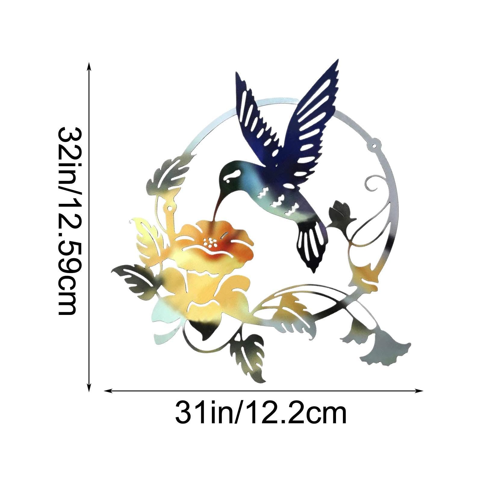 Décoration Murale Métal Colibri JAWSEU - Tenture Oiseau 3D Pour Intérieur Extérieur, 4 Modèles Couleurs, Art Mural Moderne