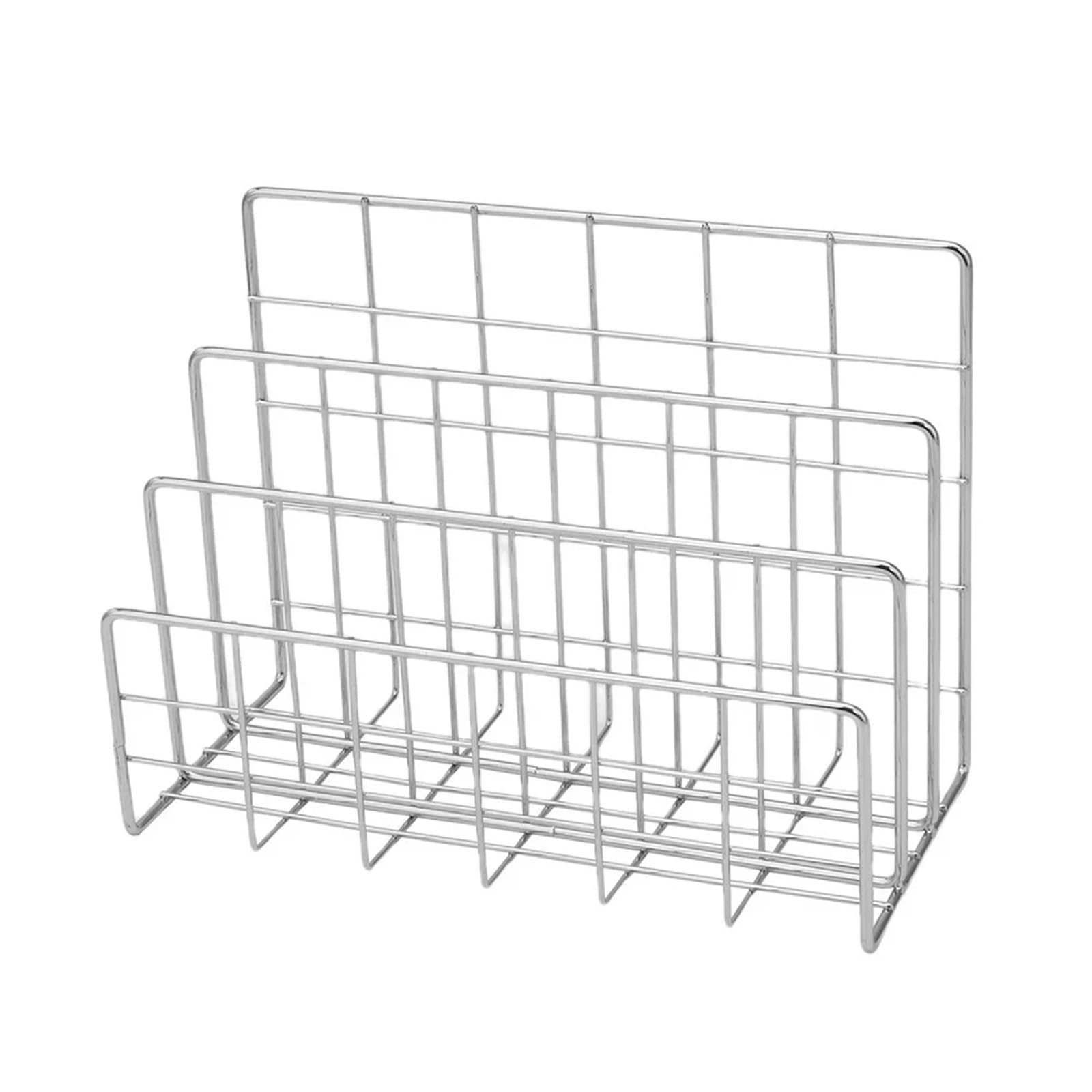 Portariviste Scaffale for libri in ferro multicolore multiuso for riviste con 3 scomparti Portaoggetti for giornali in arte cava(Silver-S)