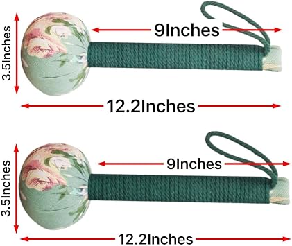 2PCS Long Size Lymphatic Drainage Hammer,Wormwood Herbal Massage Hammer,Manual Body Massage Hammer, Back Knock Long Handheld Massage Hammer for Back Pain Relief Green 12.5IN