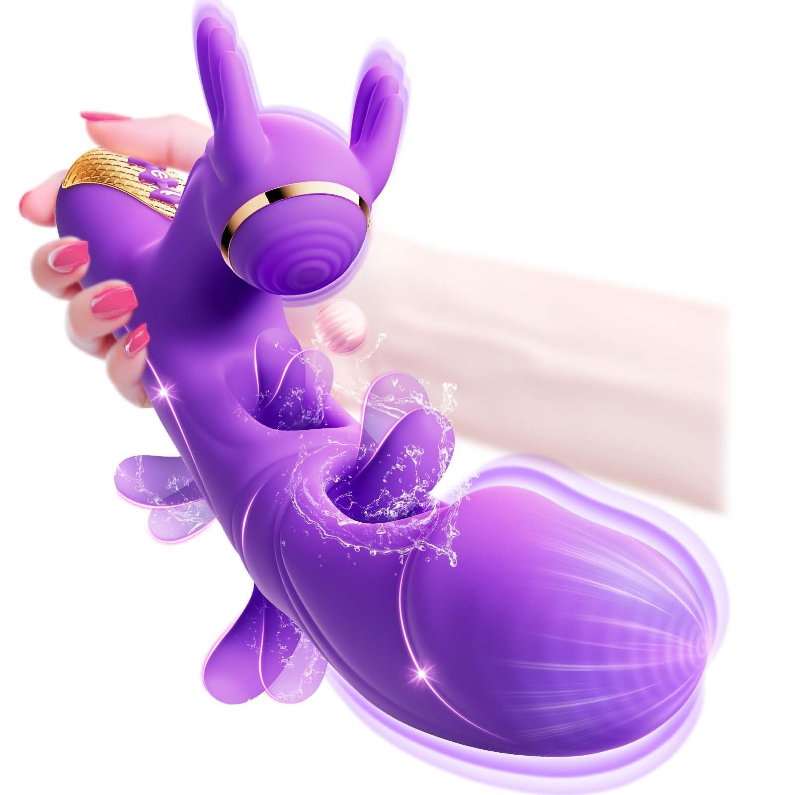 Vibrator Sex Toys for Women - 4IN1 Rabbit Vibrator with 10 Flapping 10 Vibrating 7 Tapping G Spot