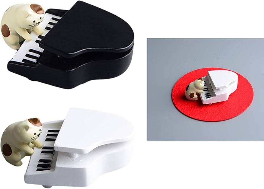 Amazon.co.jp: ピアノの置物を演奏する猫は小さな猫を設定します Amazon.co.jp: ピアノの置物を演奏する猫は小さな猫を設定します