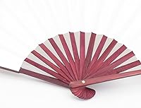 Vista 2 de Ventilador plegable chino Abanicos de mano blanca Abanico de bambú con artesanía tradicional china (blanco)