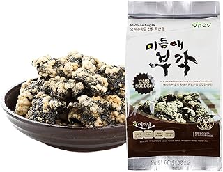 Seaweed Sweet Rice Crisps Crunch Bites Korean Snack for Side Dish 1.06 Ounce (Pack of 8) Non-GMO Gluten Free 0g Sugar