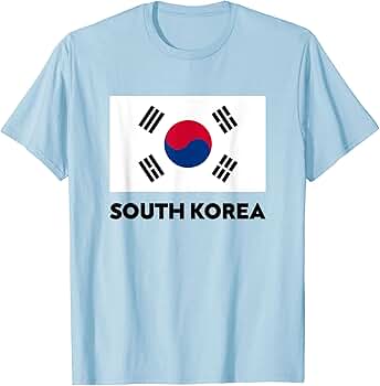 Amazon | 韓国国旗 青、赤、白 Tシャツ | Tシャツ・カットソー 通販