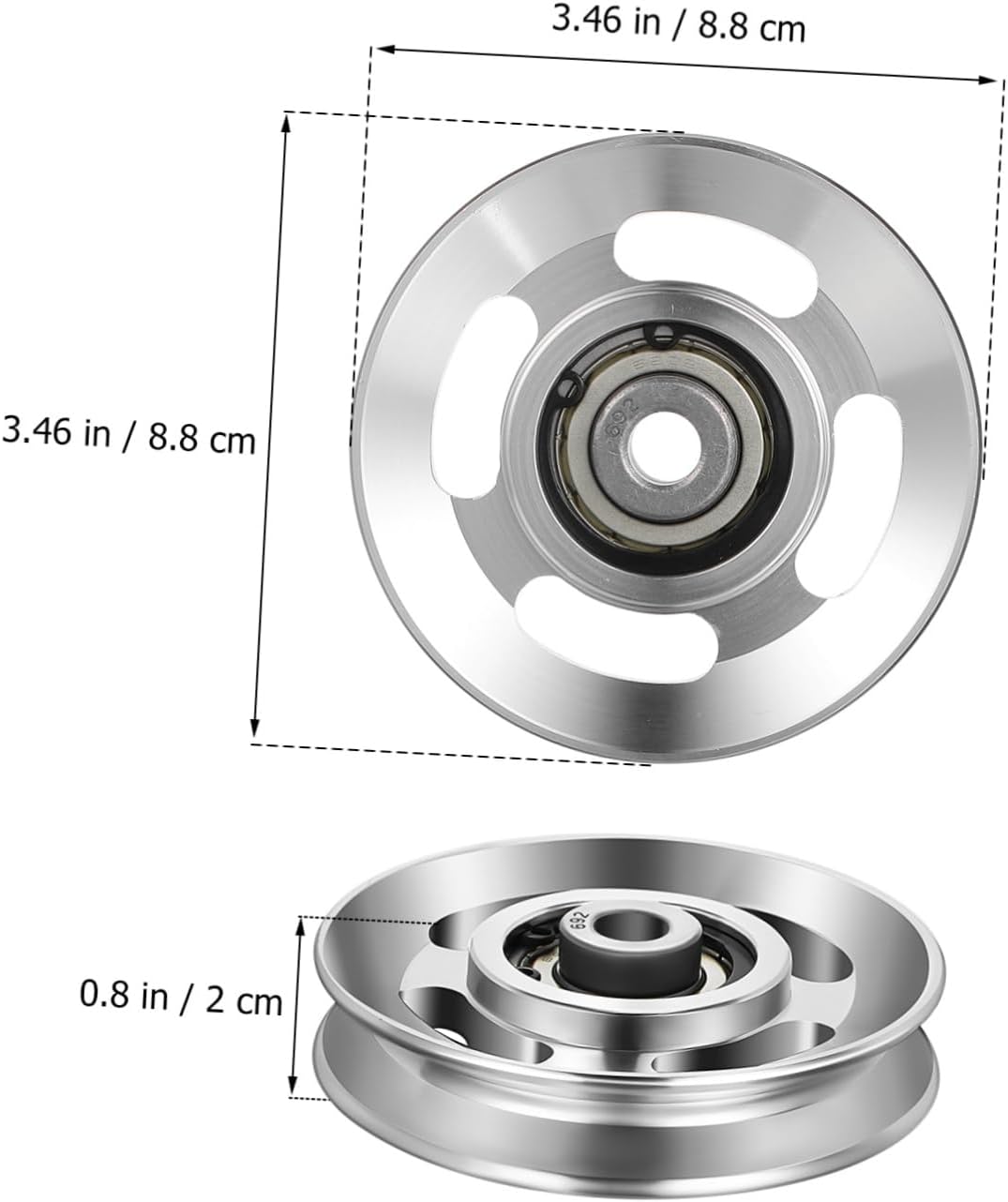 Happyyami Cable Pulley Fitness Machine Accessories Aluminum Pulley Wheel Gym Equipment Part