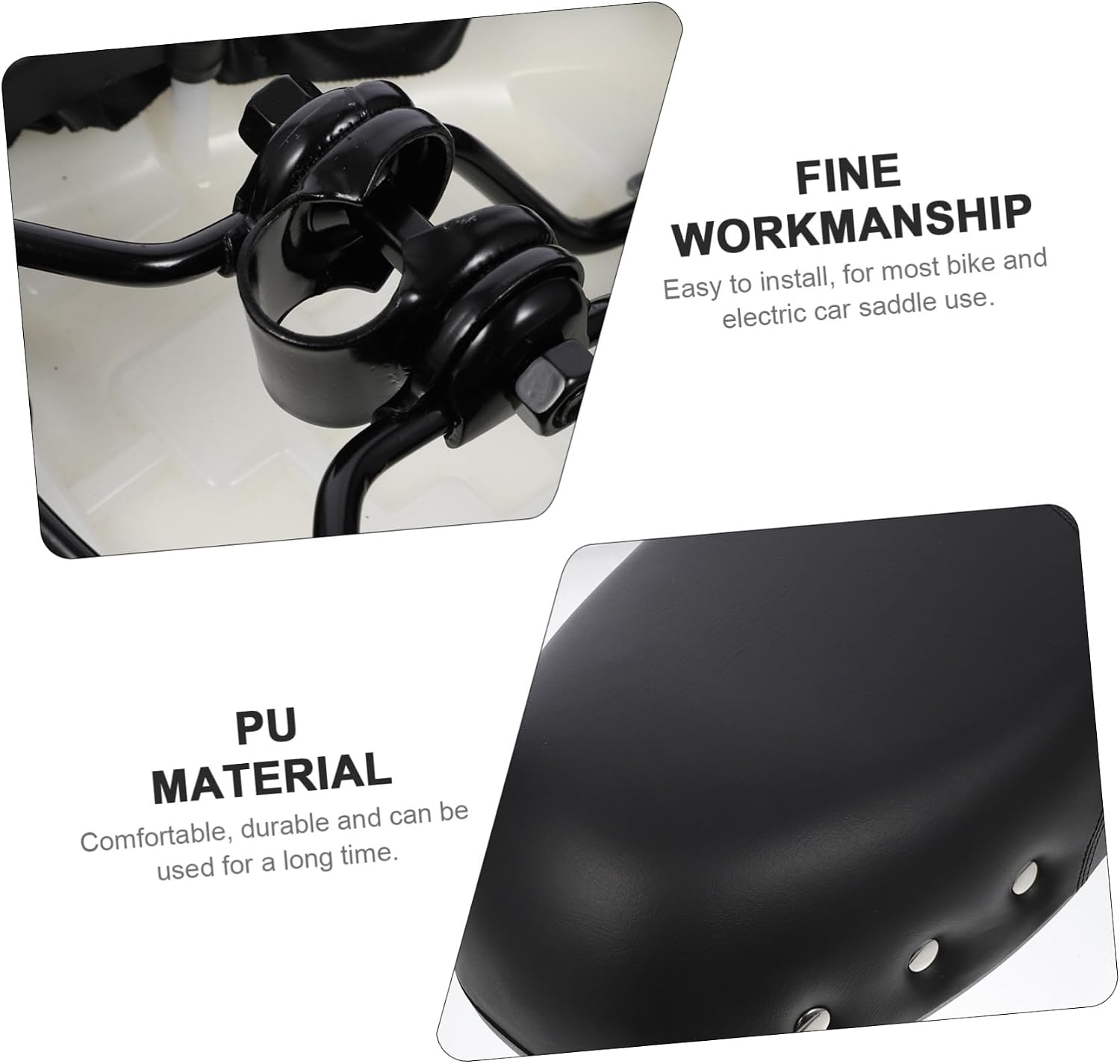 Balacoo Electric Car Saddle Bike Cushion Without Nose Noseless Bike Saddle Bicycle Saddle Noseless Bike Seat Comfortable Bike Seats Bike Seat for Damping Bicycle Seat Child, 20*27*12cm, Black