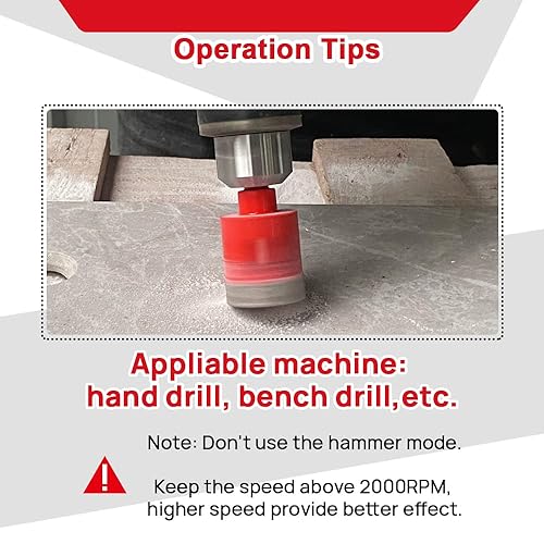 Miniatura 4 de DT-DIATOOL Broca de diamante de 2 pulgadas soldada al vacío con agujero de diamante de 1.969 in con vástago triangular, baldosas de porcelana,