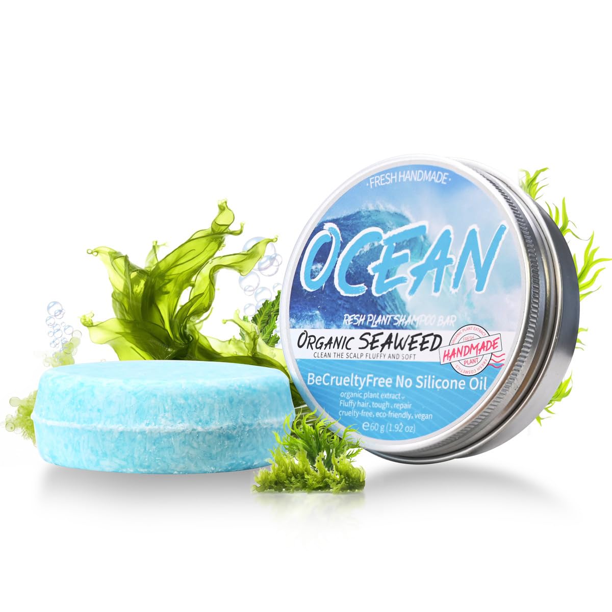 AKARY Seaweed Soap Exfoliating Scrub Soap Bar Deep Cleaning Bath Softens Cuticle Smooth Skin Removing Dirty Balance Water