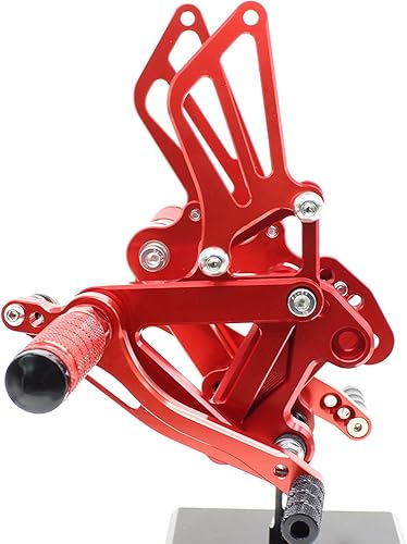 Miniatura 6 de Krace Juego de estriberas para motocicleta, reposapiés, pedales de cambio de freno, totalmente ajustables, apto para Kawasaki Ninja ZX6R ZX9R Gris