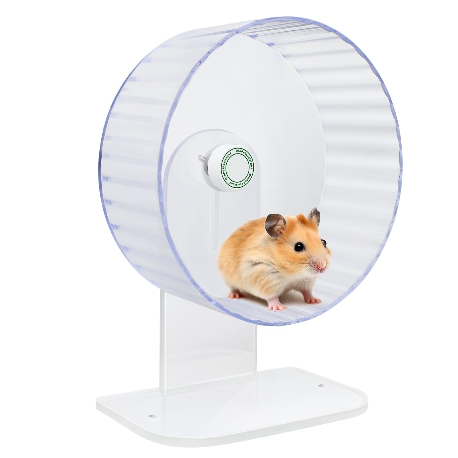 Silent Hamster Wheels - Syrian Hamster Wheel, Hamster Wheel Car, 8.7 Inch Hamster Wheel, Fully Transparent, Height Adjustable, Quiet Wheels for Various Small Animals (Medium)