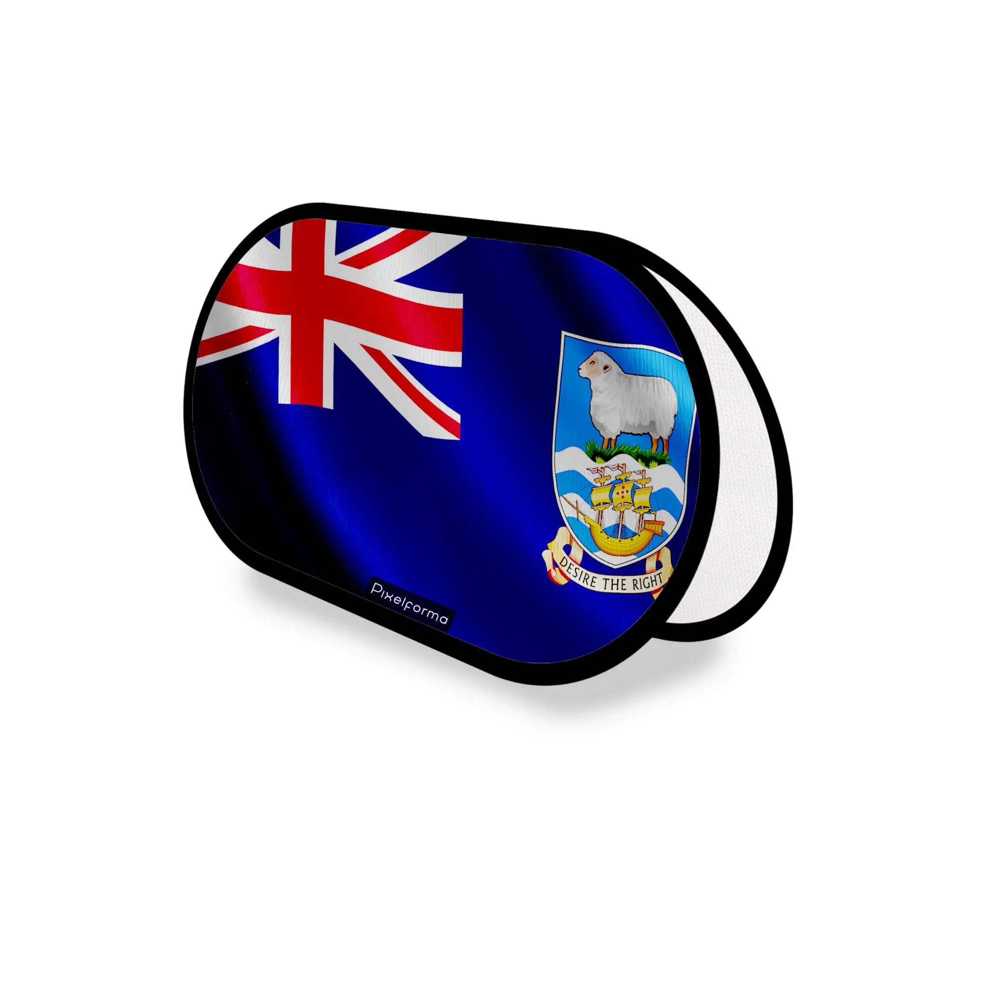 Drapeau îles Malouines support publicitaire ovale 70x120cm - 3