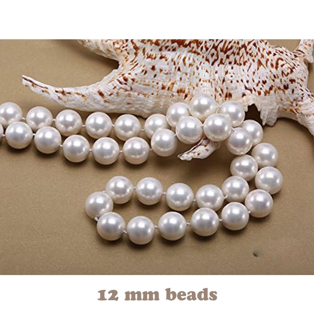 TUOKAY 1920s Pearls Beads Necklace for Women Pearl Strands Flapper Beads Necklace, Fashion Imitation Faux Pearls Long Necklace Vintage Costume Jewelry Necklace 60 inches Long