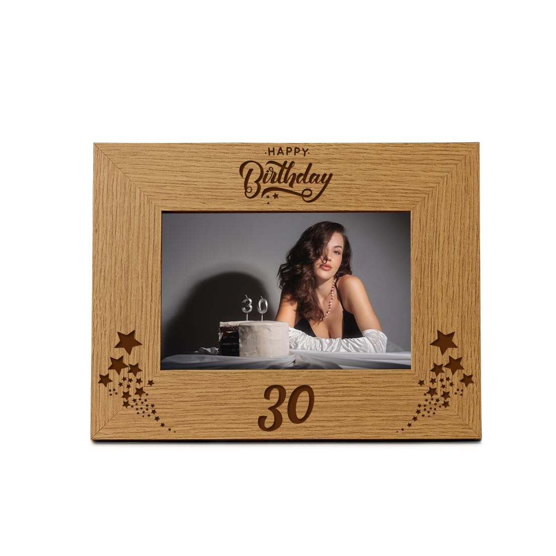 Ukgiftstoreonline Happy 30Th Birthday Wooden Photo Frame Gift (5 X 7 Inch)