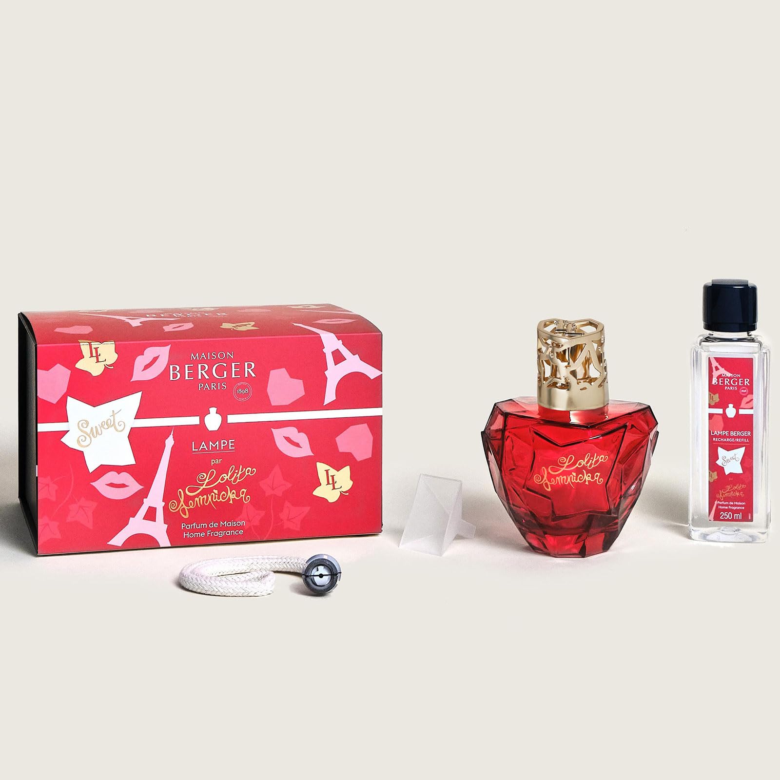 Maison Berger Paris - Caja de lámpara catalítica roja Lolita Limpicka+Recarga 250 ml Lolita lempicka Sweet