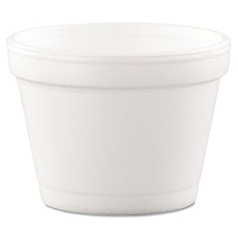 Dart DCC 4J6 Bowl Containers, Foam, 4oz, White Case of 1000