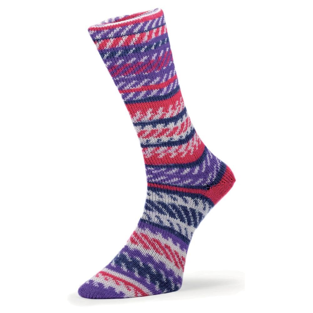Premium Multicolour, Wool and Nylon Self-Patterning Superwash 4 Ply Sock Yarn 100g - Super Sock 24 Frosted Berries