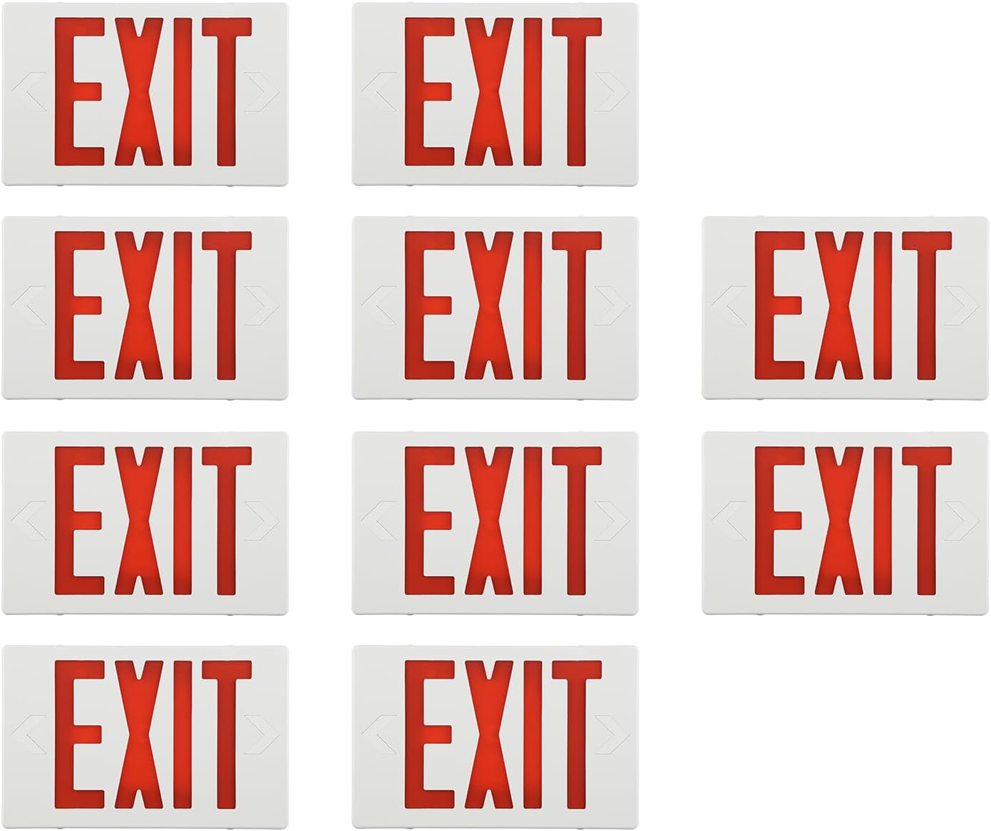 1 Pack Red Led Exit Sign with Emergency Lights with Battery Backp -Two LED Adjustable Head -120/277VAC-UL Listed-Exit Sign- ABS Fire Resistance for Power Failure.
