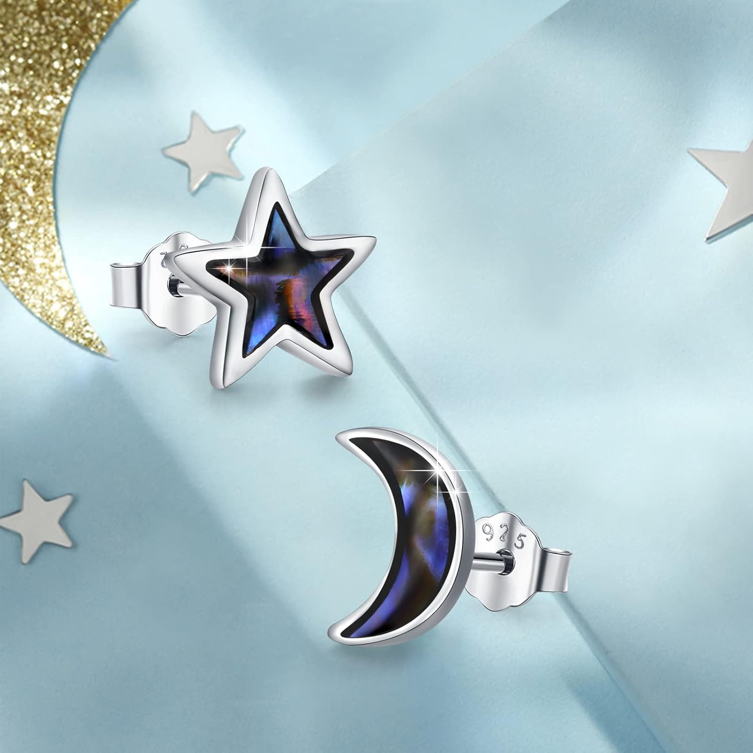 Cuoka 925 Sterling Silver Hypoallergenic Celestial Cute Animal Opal Stud Earrings for Women with Gifts Box - Image 2