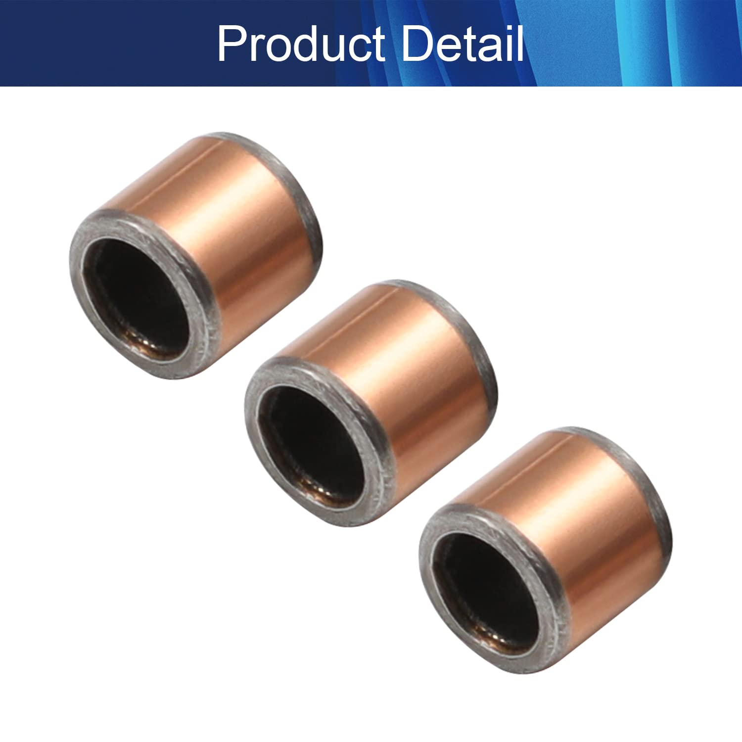 Aicosineg Oilless Bushings 4mm Bore x 6mm OD x 6mm Length Plain Bearings Wrapped Carbon Steel Base 0406 Sleeve Bearing 3pcs