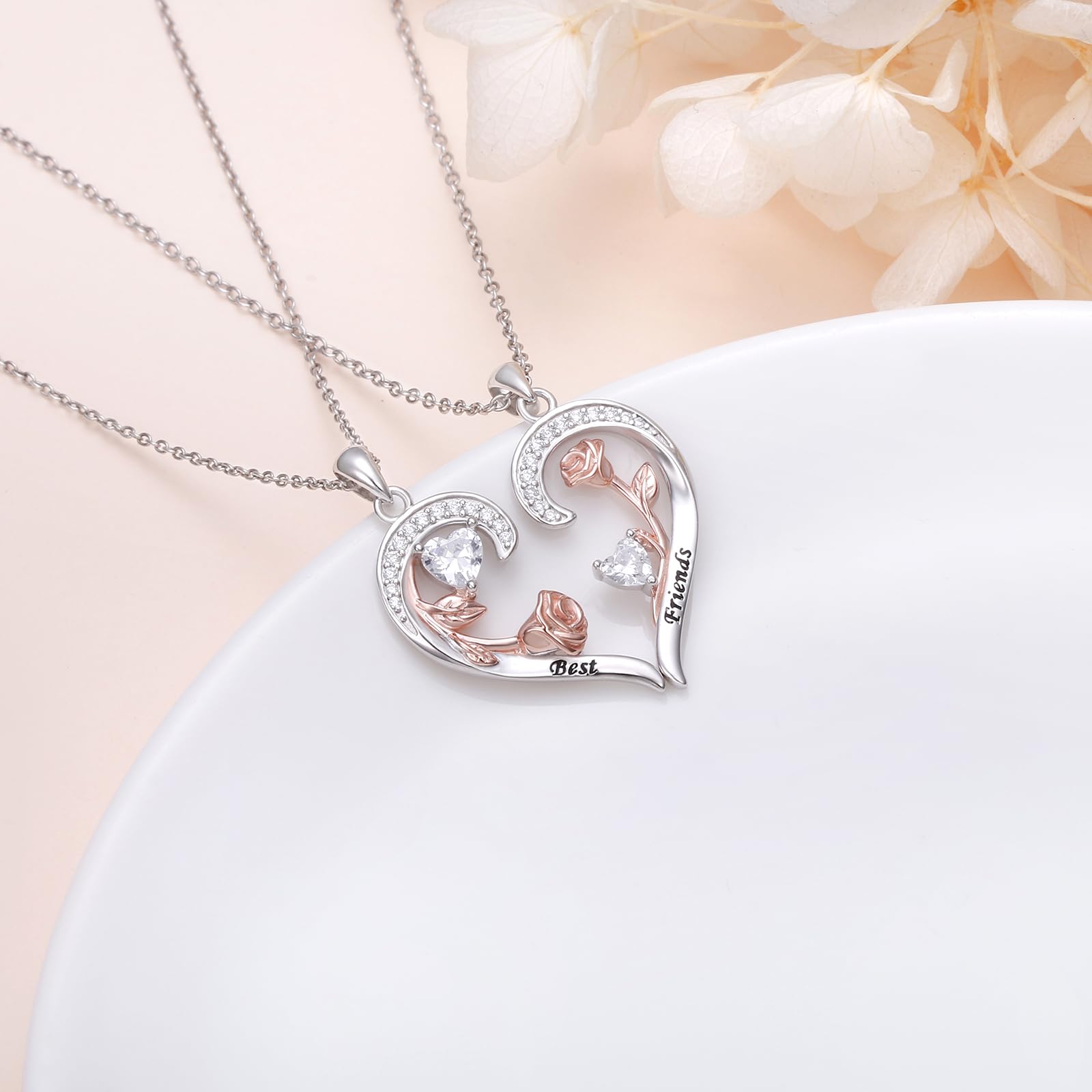 Mutter Tochter Kette 925er Sterlingsilber herz passender Halsketten Damen Familien schmuck Mutter und Tochter geschenk für Mama Muttertag Geburtstags geschenk