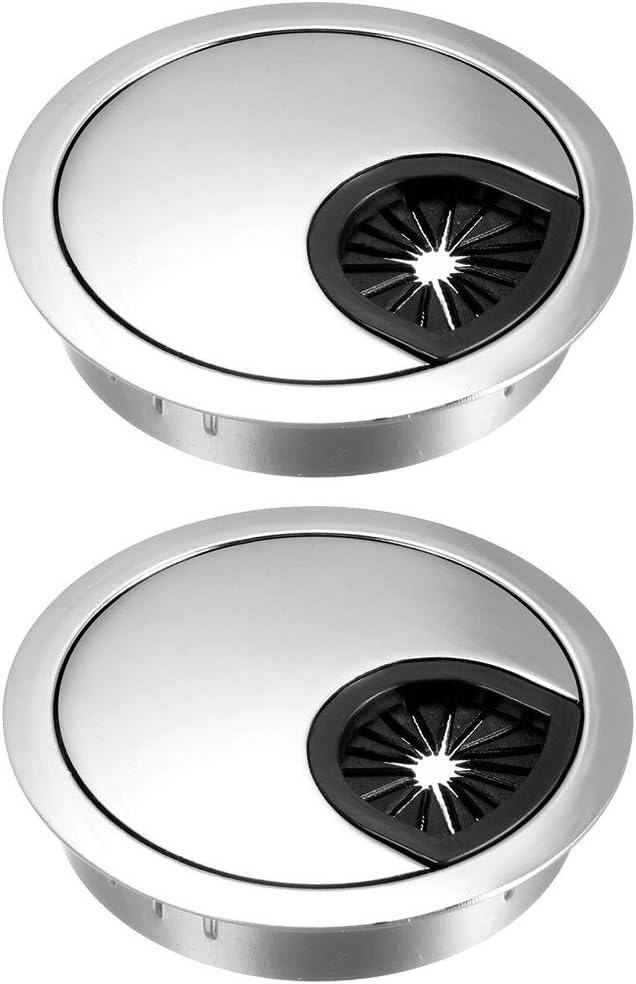 uxcell Cable Hole Cover, 2.4Inch/60mm Zinc Alloy Desk Wire