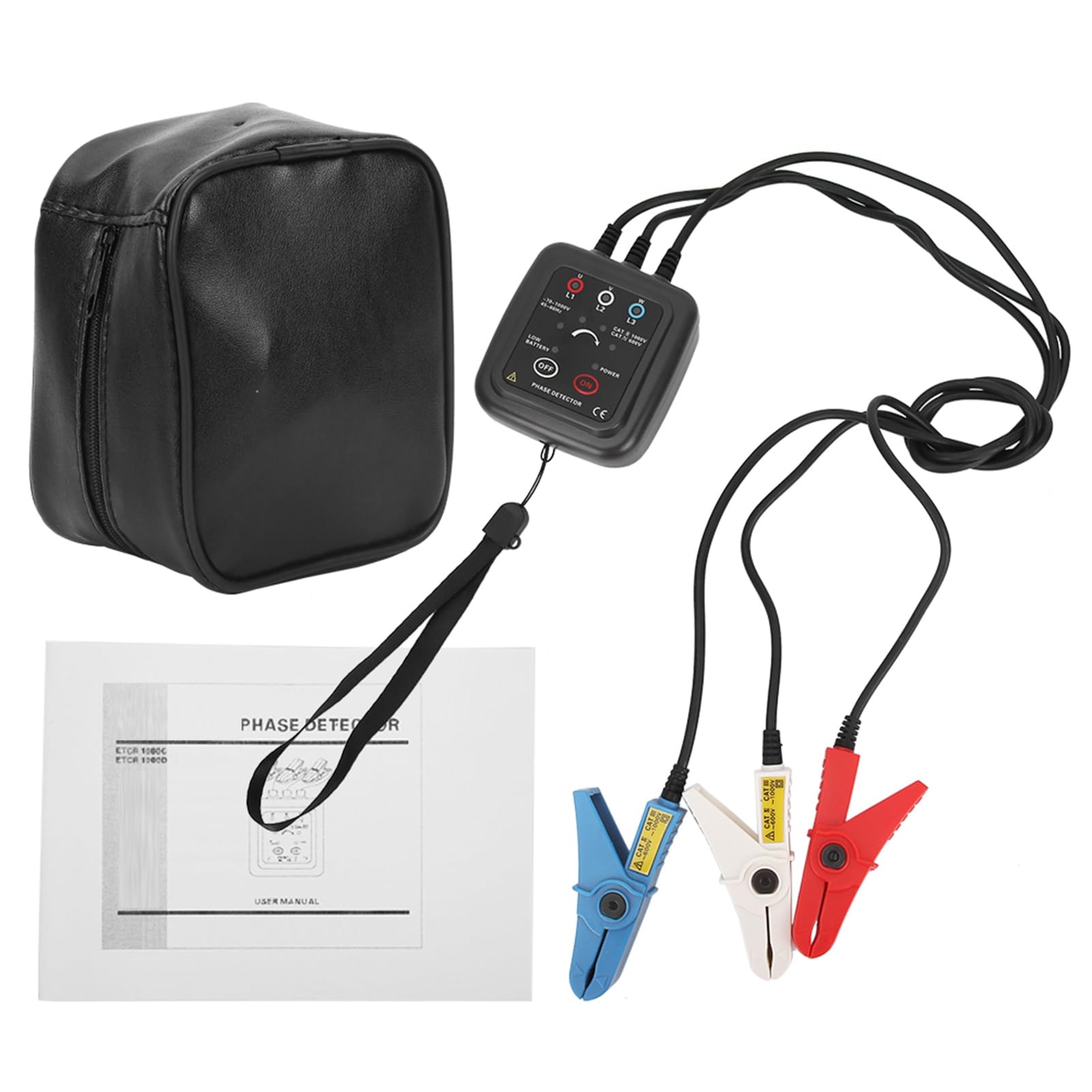 Socobeta ETCR1000C Detector de Fase sin Contacto Medidor de Fase de Base Magnética, Medición Inductiva Tipo Abrazadera para Verificación de Línea Viva, Detección de Rotura de Línea CC, Ideal para