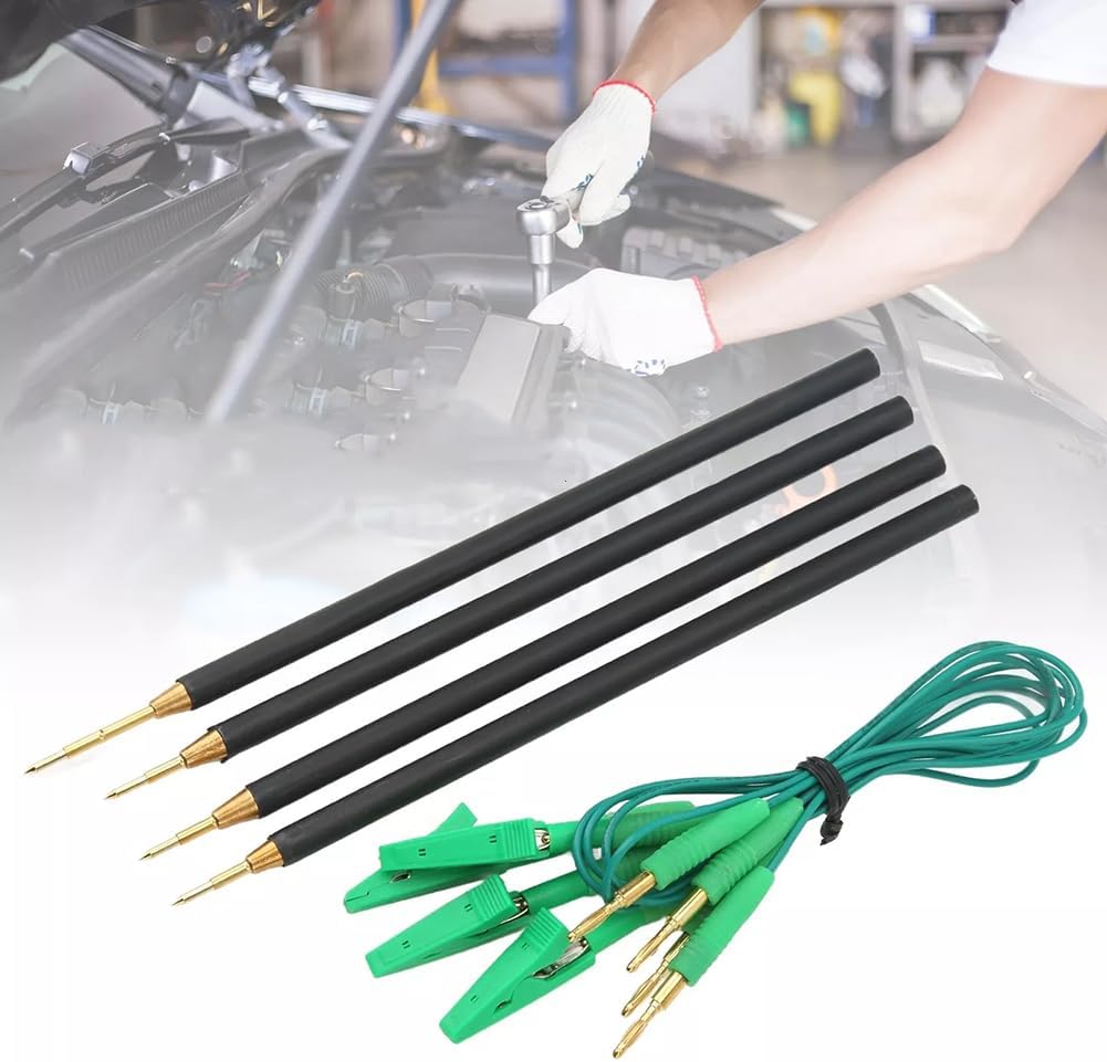 4Pcs Probe Pens LED BDM Frame Probes with Connect Cable, 12 To 24V ECU Probe LED BDM Frame Pins Test Probes Leads Tools For Car