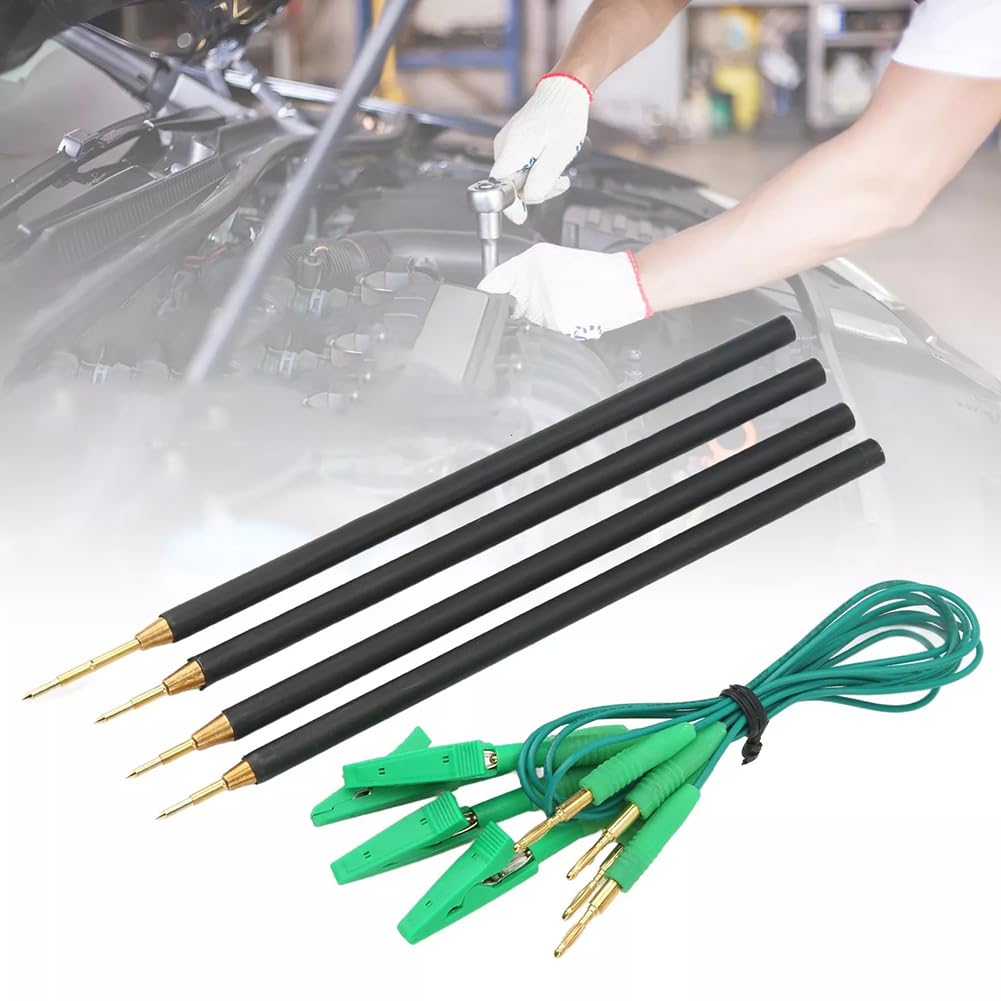 4Pcs Probe Pens LED BDM Frame Probes with Connect Cable, 12 To 24V ECU Probe LED BDM Frame Pins Test Probes Leads Tools For Car