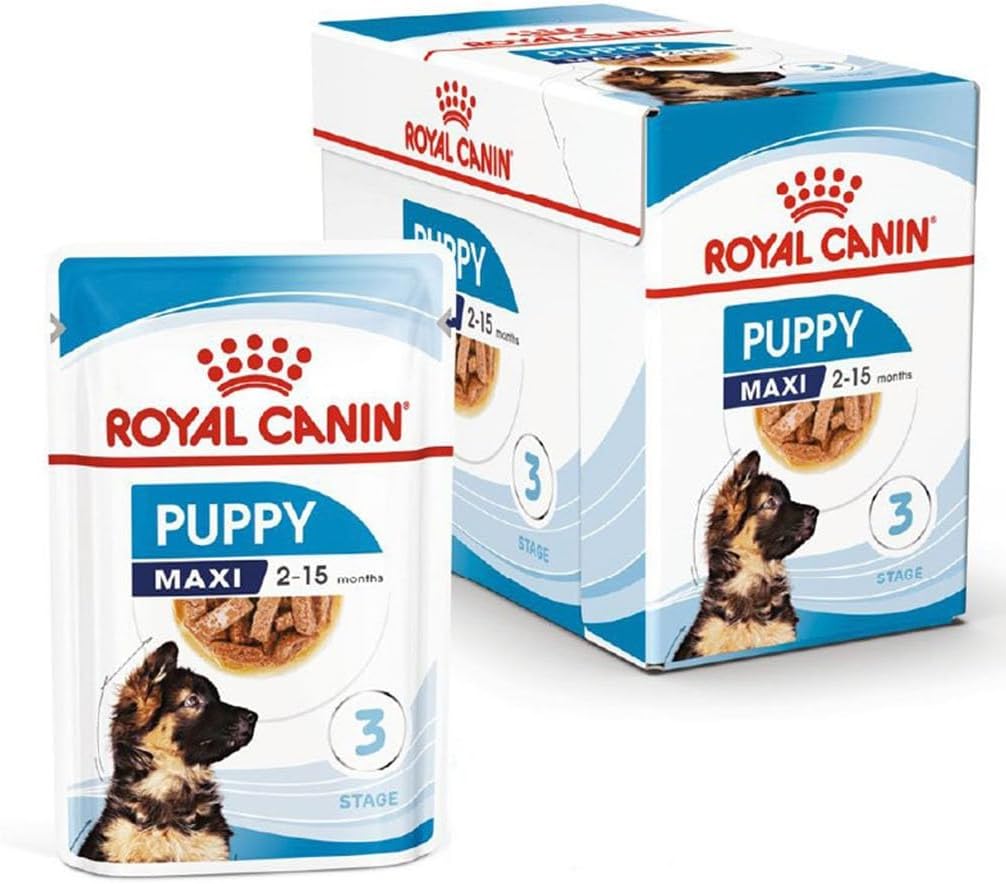 Royal Canin Canine Health Nutrition Maxi Puppy 2-15 Months Stage 3 (Wet Food - Pouches), 10 * 140 G Pouch