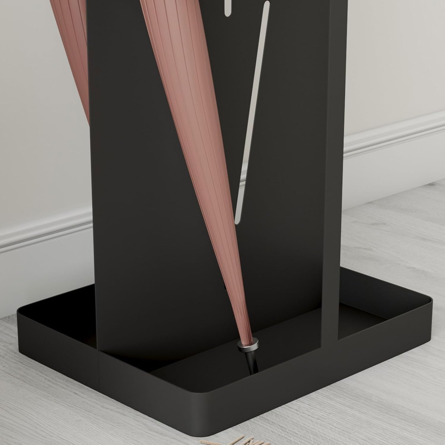 High Capacity Metal Umbrella Stand Holder for Office & Entryway, Indoor Cane Storage Rack with Thickened Drip Tray, Stylish nizer for Hallway & Home