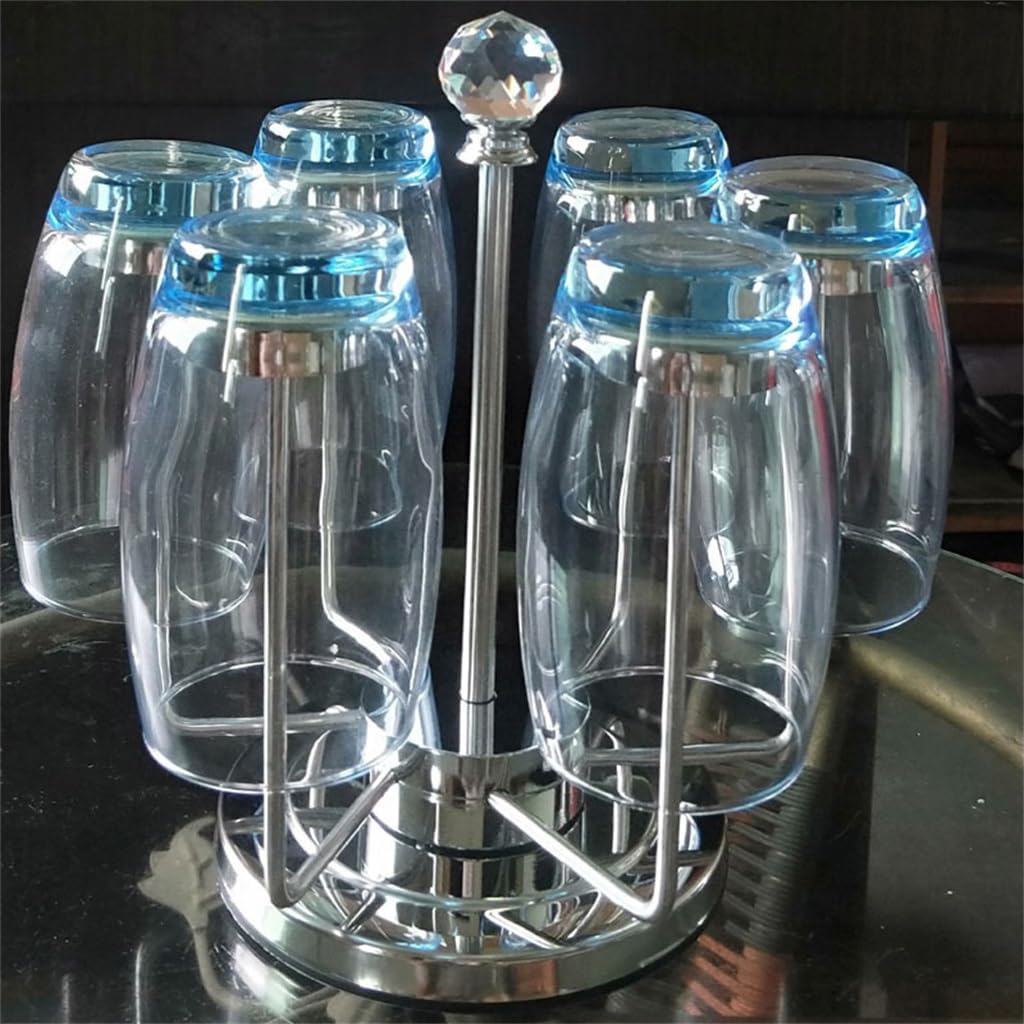Stainless Steel Cup Holder Rotating Crystal Drain