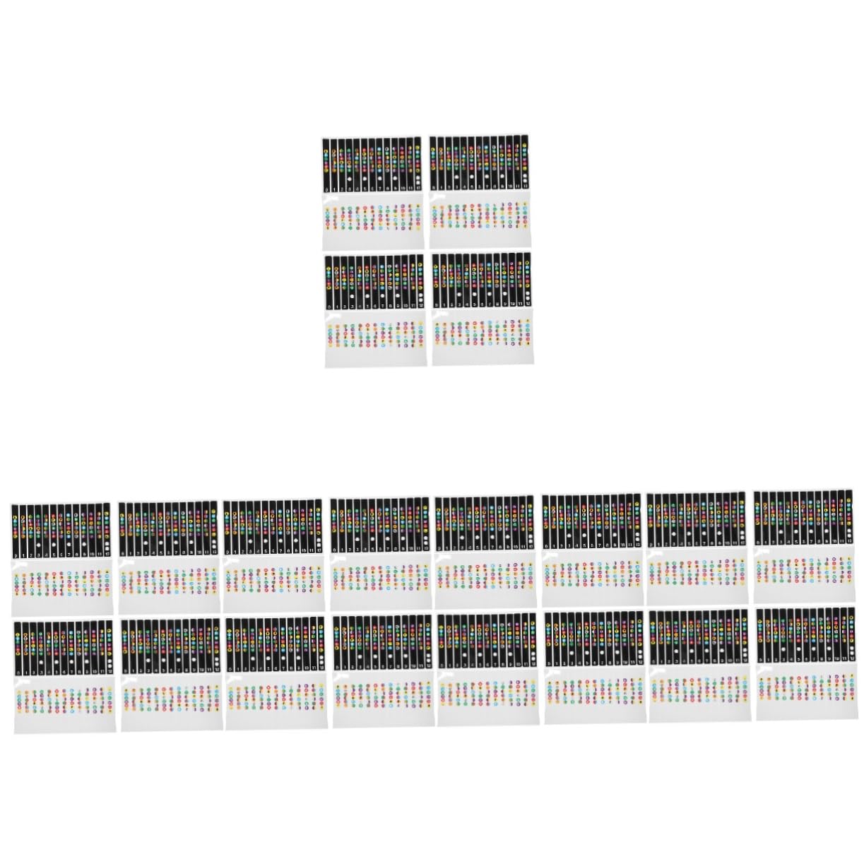 ibasenice 50pezzi Adesivi Per Tastiera Chitarra Elettrica Stickers Note Musicali Per Principianti Facili Da Applicare e Visibili Per Apprendimento e Pratica Della Chitarra
