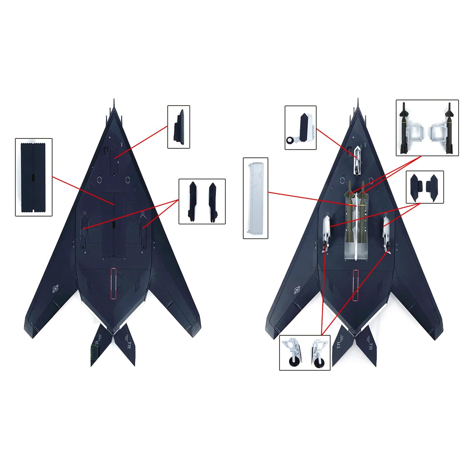 Amazon.co.jp: 1/72スケールUSAF F-117ナイトホーク攻撃機モデル