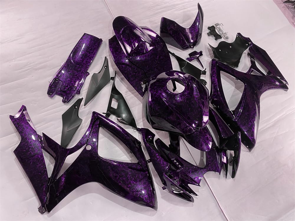 MC Purple Forged Carbon Fiber Look Complete Fairing Fit for Suzuki 2006 2007 GSXR 600/750 GSX-R 600 750 Injection Mold ABS Plastics New Bodywork 06 07 Ms8
