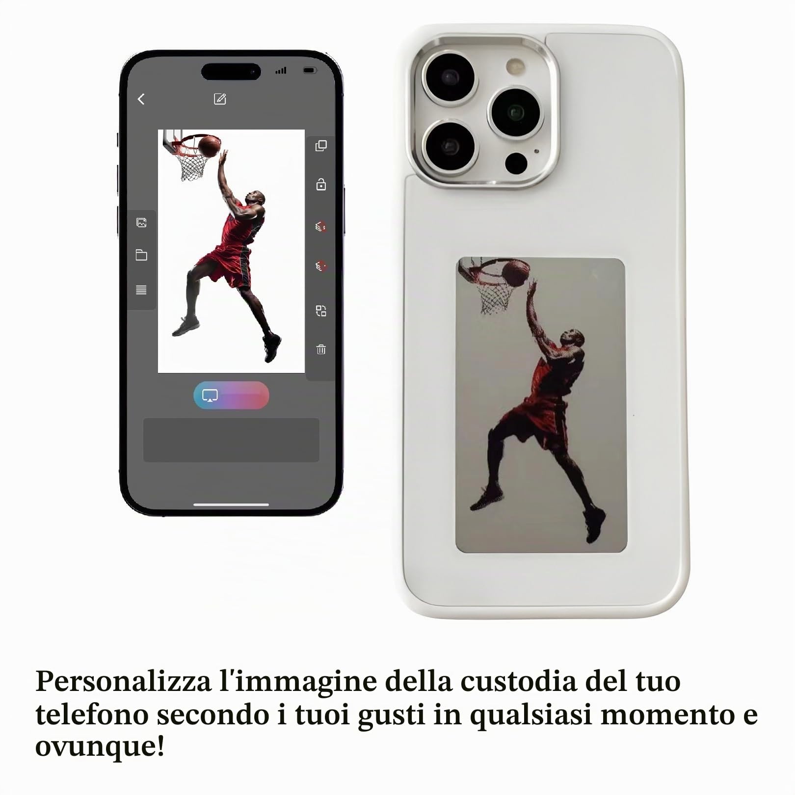Custodia per telefono con proiezione posteriore intelligente, custodia per telefono E-Ink personalizzabile per visualizzare istantaneamente le foto sullo schermo dell'inchiostro, cover posteriore